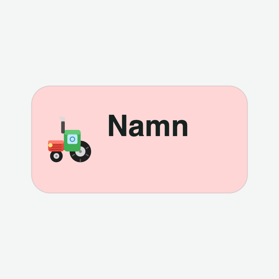 Namnlappar med barnets namn - exempel på design